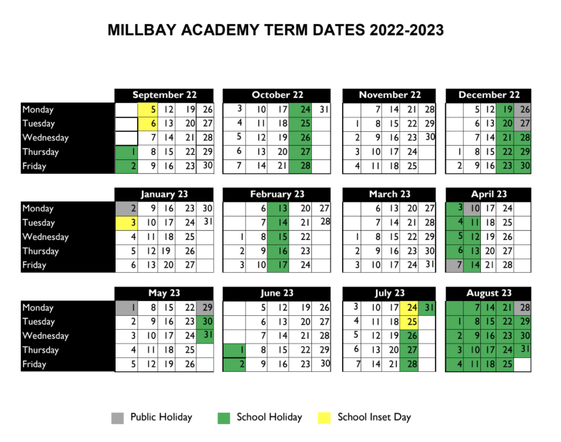 Term Dates - Millbay Academy